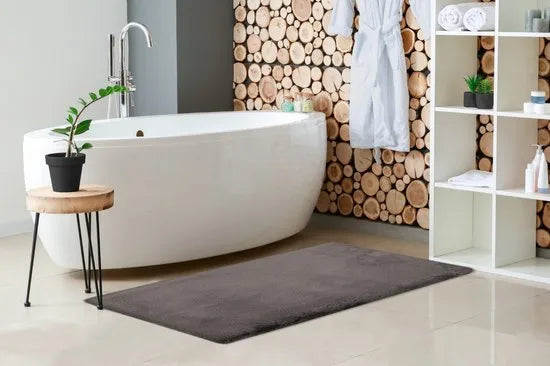 Heaven badmatten - superzacht - fluffy - 50x90 - Mint – Grijs 67 x 110