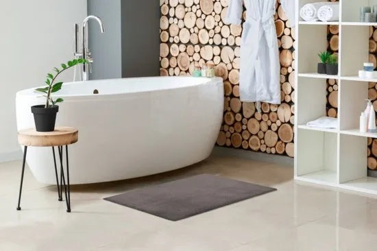 Heaven badmatten - superzacht - fluffy - 50x90 - Mint – Grijs 67 x 110