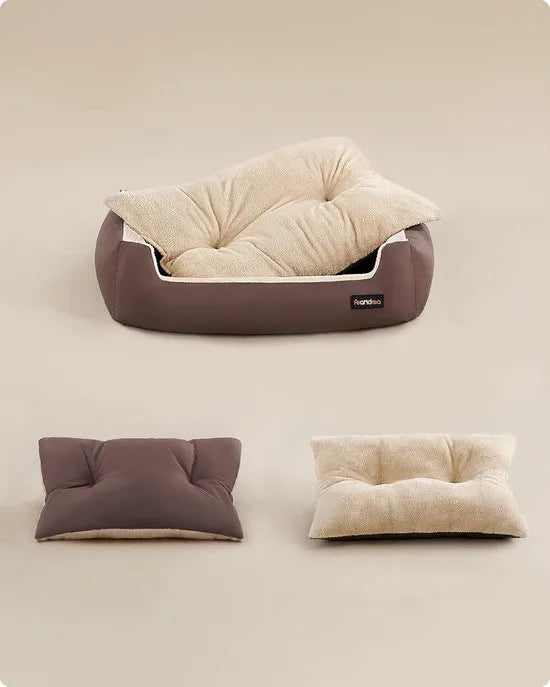 Hondenmand - Hondenbed Omkeerbaar Kussen 85 x 65 x 21 cm Bruin PGW04Z