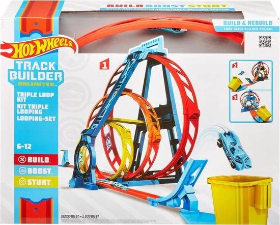Hot Wheels Track Builder Driedubbele loopingset