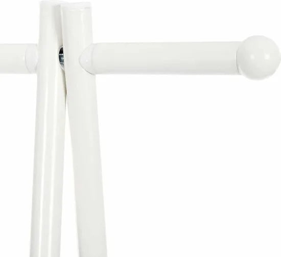 Kledingrek met 2 Planken – Kapstok en Kledingstang – Garderobe van Metaal – Wit