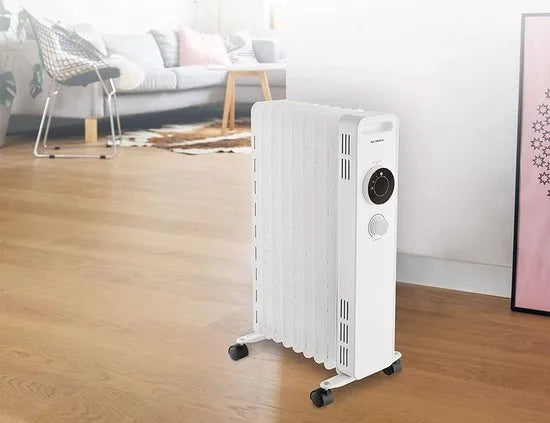 Kumtel Olieradiator - Elektrische Kachel - Thermostaat - Chauffage electrique - Tot 2500W - 3 Standen - Antivriessysteem - 13 Vinnen - Wit