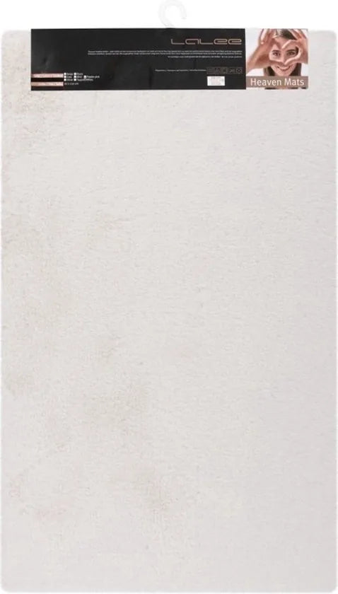 Lalee Heaven – Superzachte Badmat – Antislip – Hoogpolig – Douchemat – Toiletmat – Wasbaar – Voor Badkamer – Wit– 67x110 cm