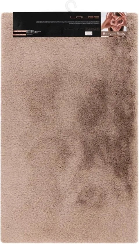 Lalee Heaven – Superzachte Badmat – Antislip – Hoogpolig – Douchemat – Toiletmat – Wasbaar – Voor Badkamer – Zilver - 40x60 – Taupe 67 x 110cm