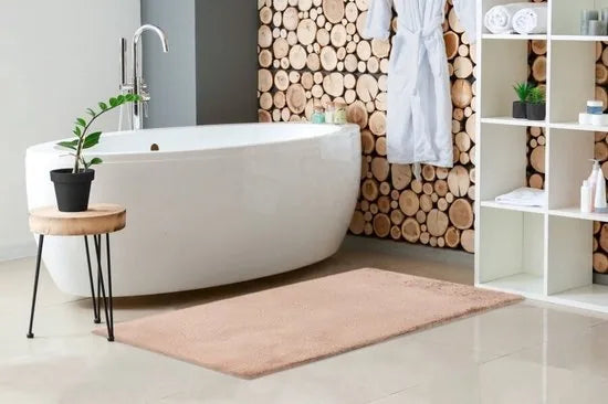 Lalee Heaven – Superzachte Badmat – Antislip – Hoogpolig – Douchemat – Toiletmat – Wasbaar – Voor Badkamer – Zilver - 40x60 – Taupe 67 x 110cm