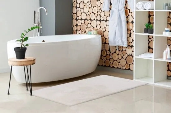 Lalee Heaven – Superzachte Badmat – Antislip – Hoogpolig – Douchemat – Toiletmat – Wasbaar – Voor Badkamer – Wit– 67x110 cm