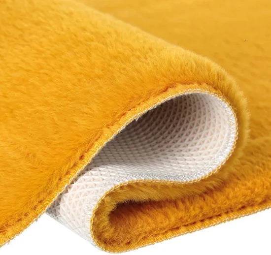 Lalee Heaven – Superzachte Badmat – Antislip – Hoogpolig – Douchemat – Wasbaar – Voor Badkamer Geel 67 x 110 cm