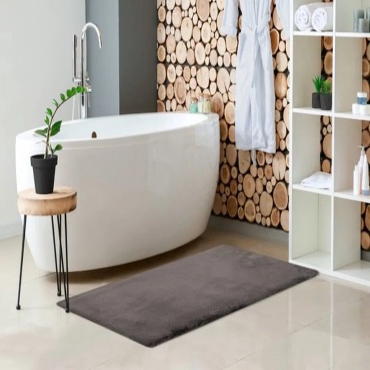 Lalee Vacht Badmat Antislip - 40x60 cm - Grijs - Douchemat - Superzacht - Toiletmat – Grijs 50 x 90cm