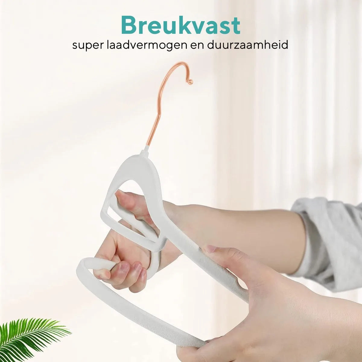 Life's green® Velvet Hanger - Fluwelen Kleerhangers - 30 Stuks - Kledinghangers - Anti-slip - Velvet – Wit met Rosé haak