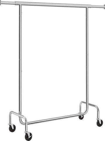 metalen kapstok max. belasting 130 kg, kast op wielen, lengte 110-150 cm Verchroomd HSR11S-Metalen kledingrek