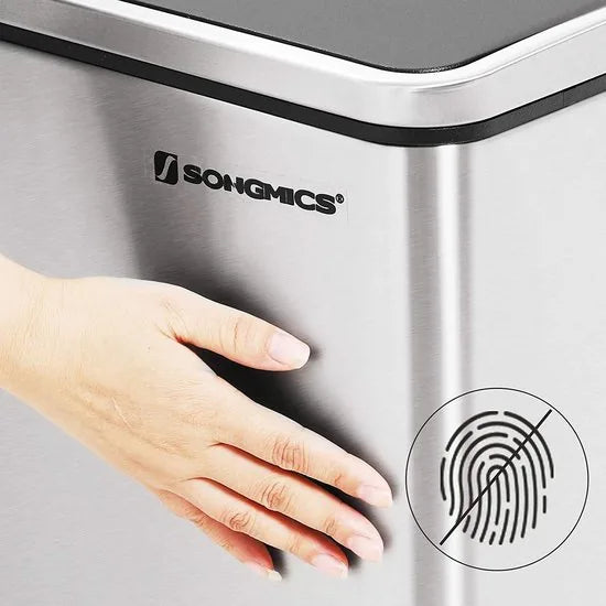Metalen Trio Prullenbak - Fingerprint Proof - 54 Liter