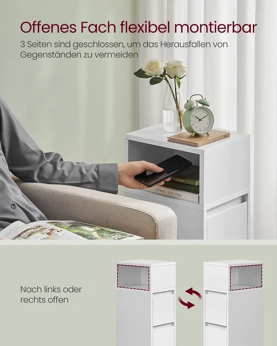 nachtkastje set van 2 - nachtkastjes - nachtkastjes - wit - spaanplaat en MDF - 30 cm x 25 cm x 65 cm