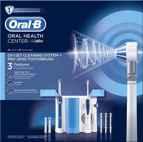 Oral-B Oxyjet + PRO 2000 - Floss & elektrische tandenborstel