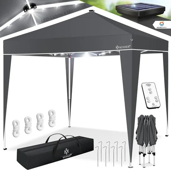 Partytent - Paviljoen - Tuintent - Partytent Opvouwbaar - 3x3 M - Easy Up - Vouwtent - Met Draagtas - Zwart – Zwart