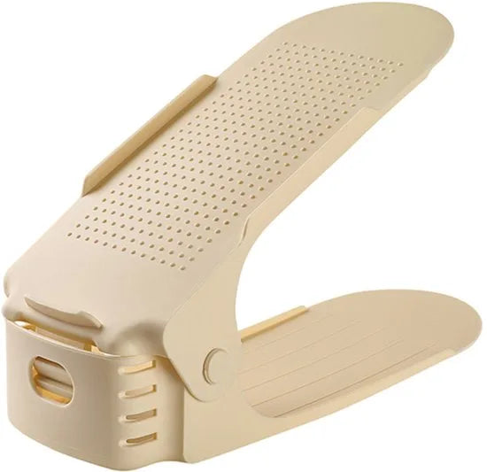 Schoenen Opbergsysteem Verstelbaar – Schoenenopbergers - Schoenenrek - Schoenenkast - Schoenen Organizer – Set van 5 - Wit – Geel,khaki