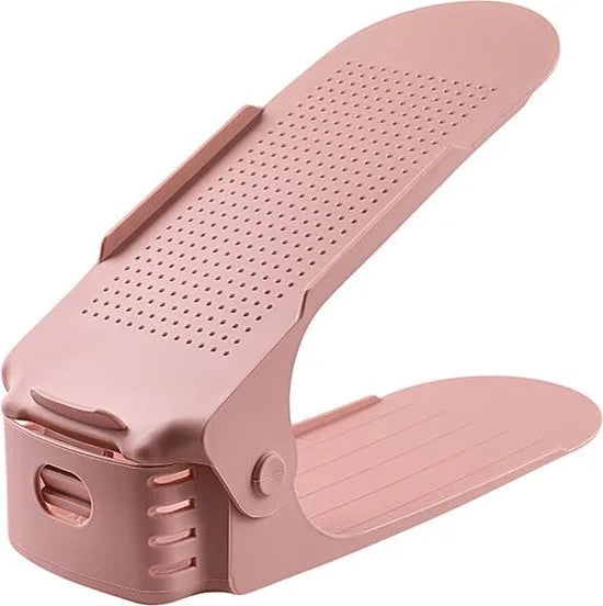 Schoenen Opbergsysteem Verstelbaar – Schoenenopbergers - Schoenenrek - Schoenenkast - Schoenen Organizer – Set van 5 - Wit – Roze