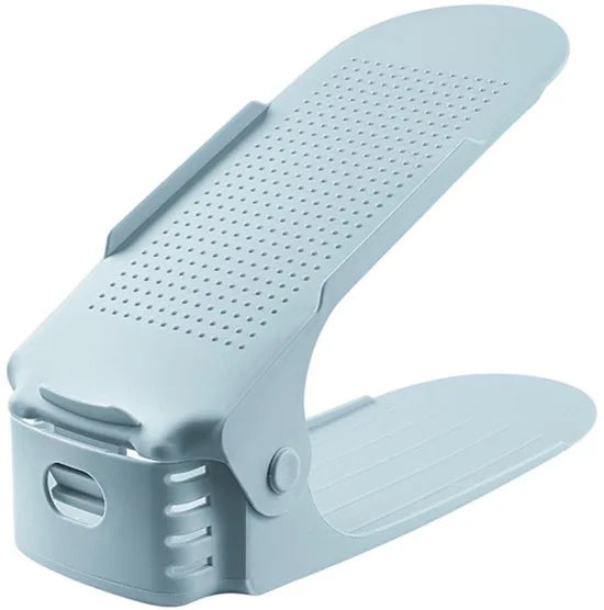 Schoenen Opbergsysteem Verstelbaar – Schoenenopbergers - Schoenenrek - Schoenenkast - Schoenen Organizer – Set van 5 - Wit – Blauw