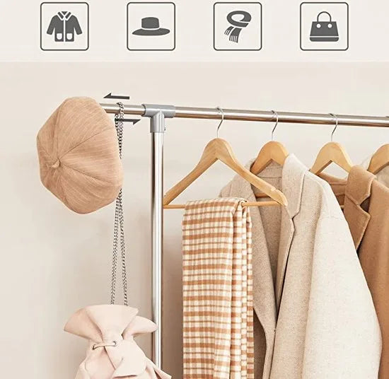 Songmics Oprolbare Kledingkast – Kledingrek – Kleding Opberger – Verstelbare Hoogte – Inclusief Schoenenrek