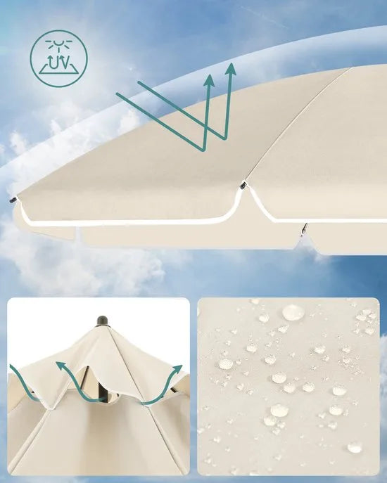 SONGMICS - Parasol - Parasol met UPF 50+ Zonbescherming - Kantelbaar - Hoogte Verstelbaar - Draagtas