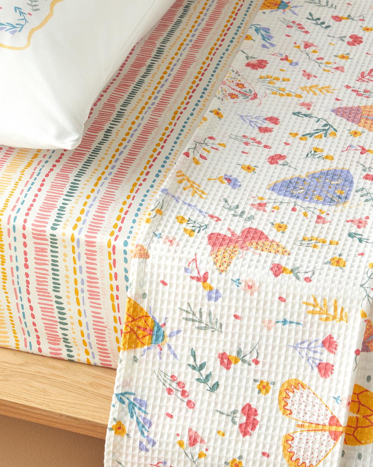 English Home -  Kinder Zomerdekenset - Incl. 1x Kussensloop- Incl. Hoeslaken 100x200 - 100% Katoen - 150x220 cm