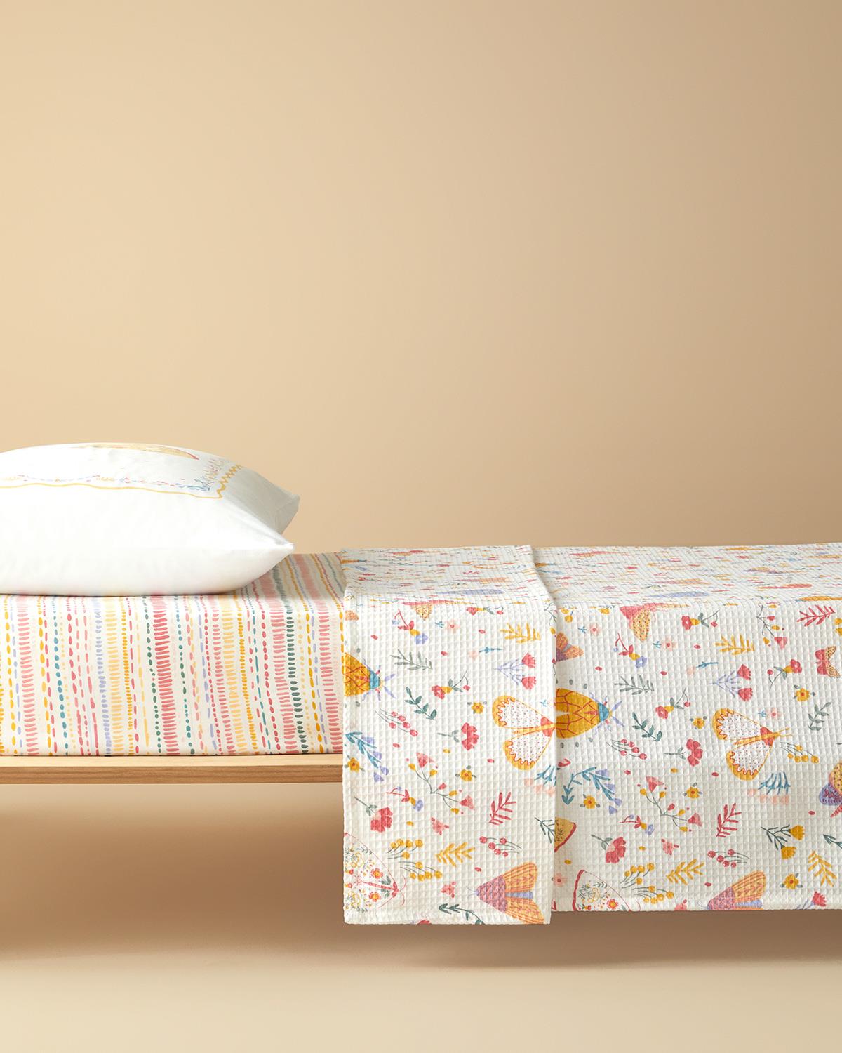 English Home -  Kinder Zomerdekenset - Incl. 1x Kussensloop- Incl. Hoeslaken 100x200 - 100% Katoen - 150x220 cm