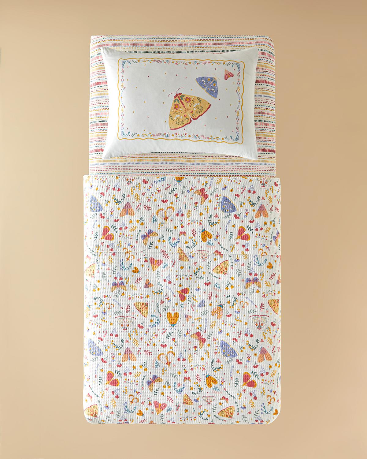 English Home -  Kinder Zomerdekenset - Incl. 1x Kussensloop- Incl. Hoeslaken 100x200 - 100% Katoen - 150x220 cm
