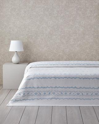 English Home Submarine Treasures Zomerdeken / Bedsprei – 100% Katoen – Blauw/Wit