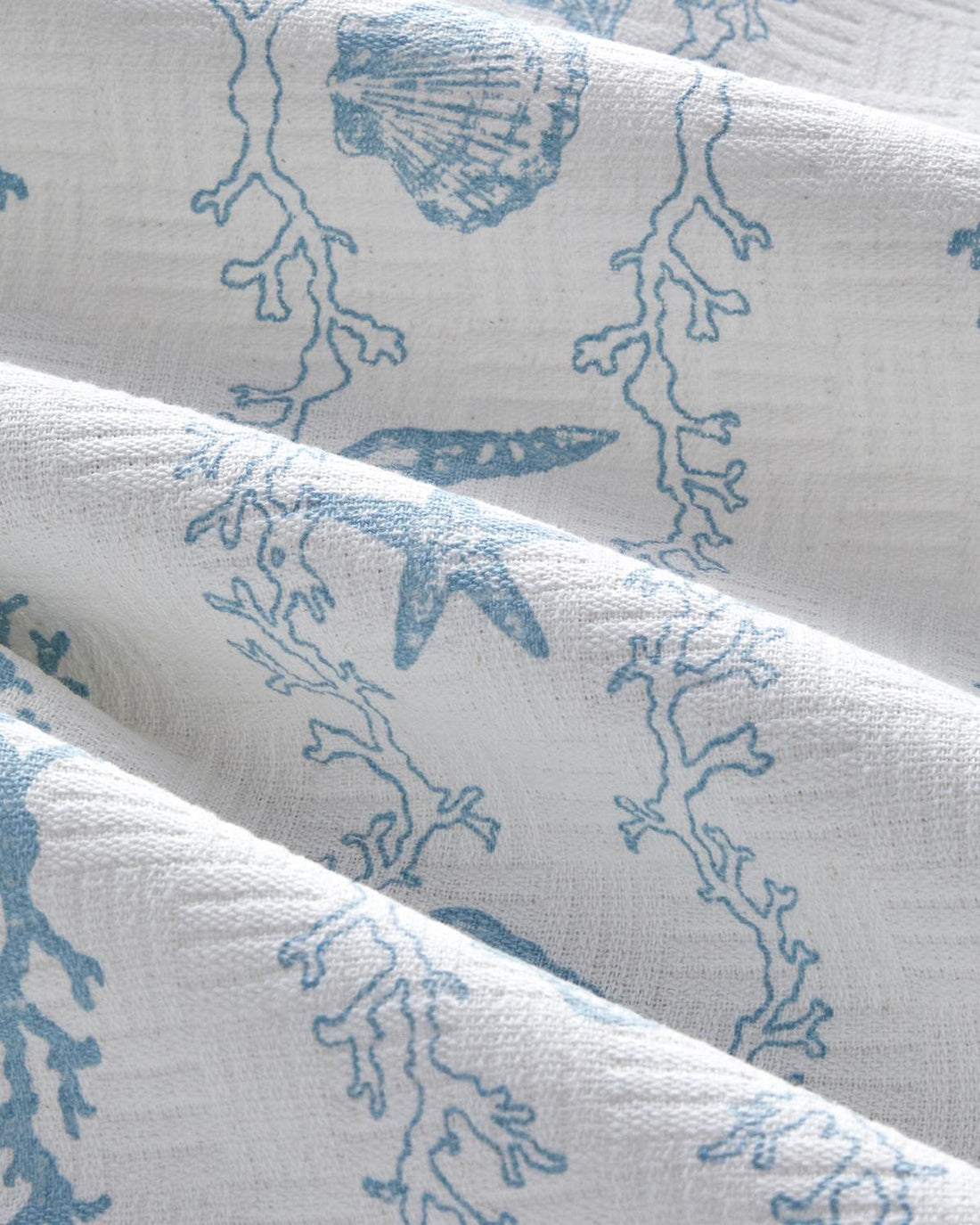 English Home Submarine Treasures Zomerdeken / Bedsprei – 100% Katoen – Blauw/Wit