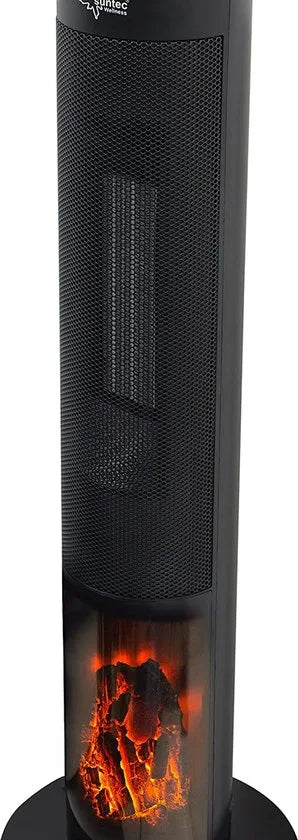 Suntec Elektrische Convector Kachel met Schoorsteen Simulatie - Verwarming - Elektrische Kachel - Ventilatorkachel - Energiezuinig - 2000 Watt - Met Afstandsbediening en timerfunctie - Zwart