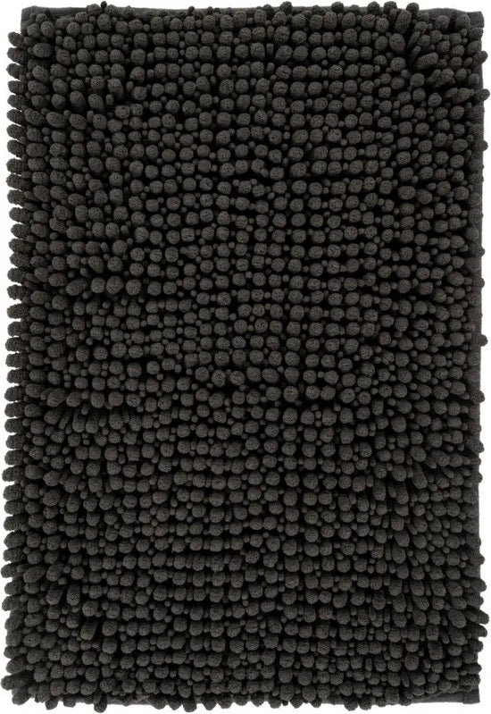 Tapijtenloods Fluffy Badmat Antislip - Zwart - 50x90 CM - Douchemat Hoogpolig - Soft Touch – Antraciet 40 x 60cm
