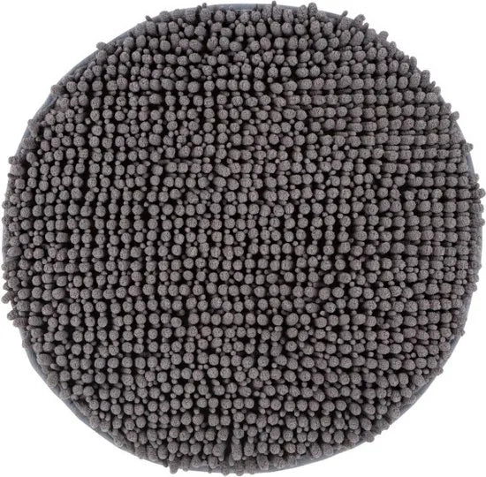 Tapijtenloods Fluffy Badmat Antislip - Grijs - 55 CM ROND - Douchemat Hoogpolig - Soft Touch