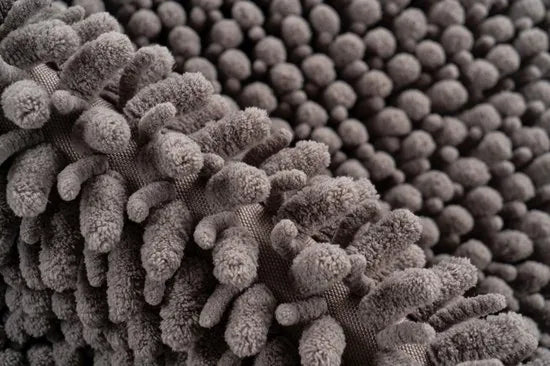 Tapijtenloods Fluffy Badmat Antislip - Grijs - 55 CM ROND - Douchemat Hoogpolig - Soft Touch