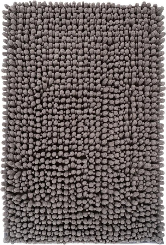 Tapijtenloods Fluffy Badmat Antislip - Creme - 55 CM ROND - Douchemat Hoogpolig - Soft Touch – Grijs