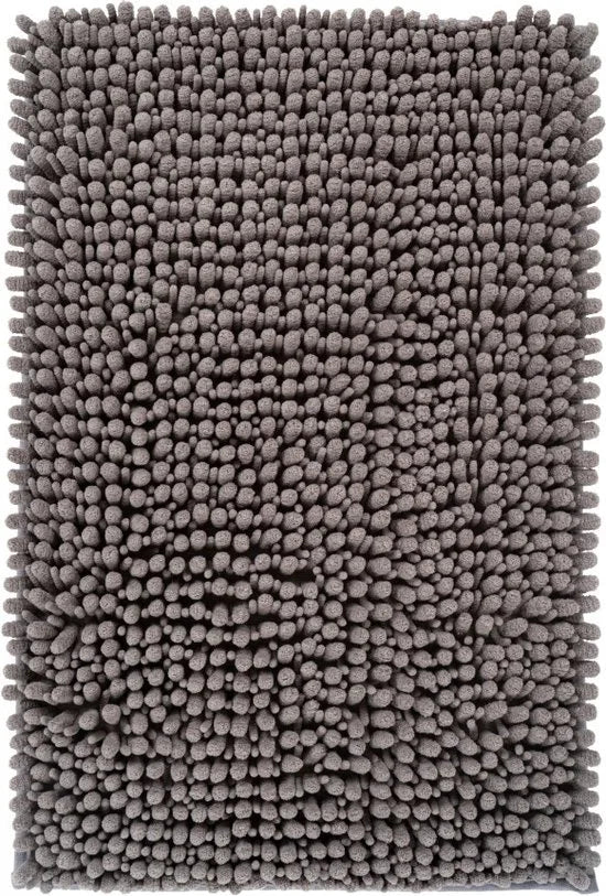 Tapijtenloods Fluffy Badmat Antislip - Zwart - 50x90 CM - Douchemat Hoogpolig - Soft Touch – Grijs 67 x 110cm