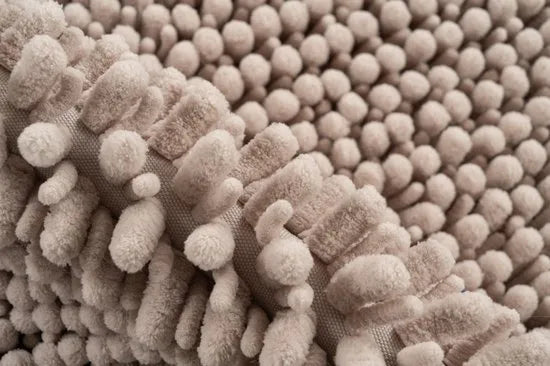 Tapijtenloods Fluffy Badmat Antislip - Creme - 55 CM ROND - Douchemat Hoogpolig - Soft Touch – Taupe