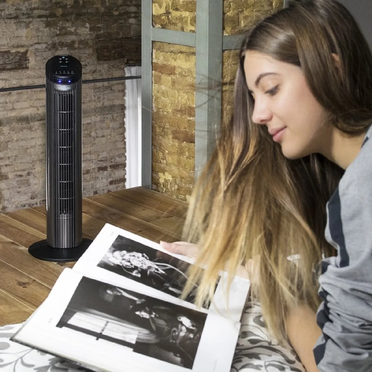 Tower Fan Cecotec EnergySilence 890 Skyline Black Silver 50 W