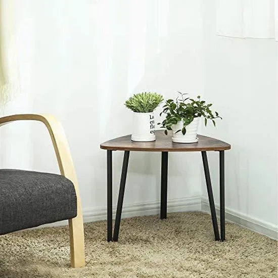 Trend24 Salontafels - Salontafel industrieel - Bijzettafel - Salontafel hout - Set van 3 stuks - Rustiek bruin - Zwart