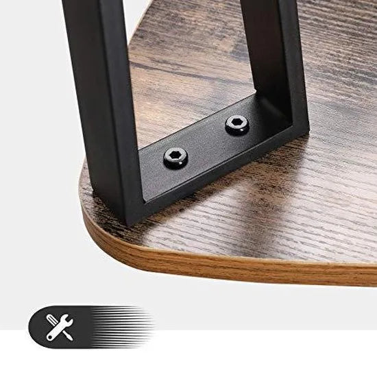 Trend24 Salontafels - Salontafel industrieel - Bijzettafel - Salontafel hout - Set van 3 stuks - Rustiek bruin - Zwart