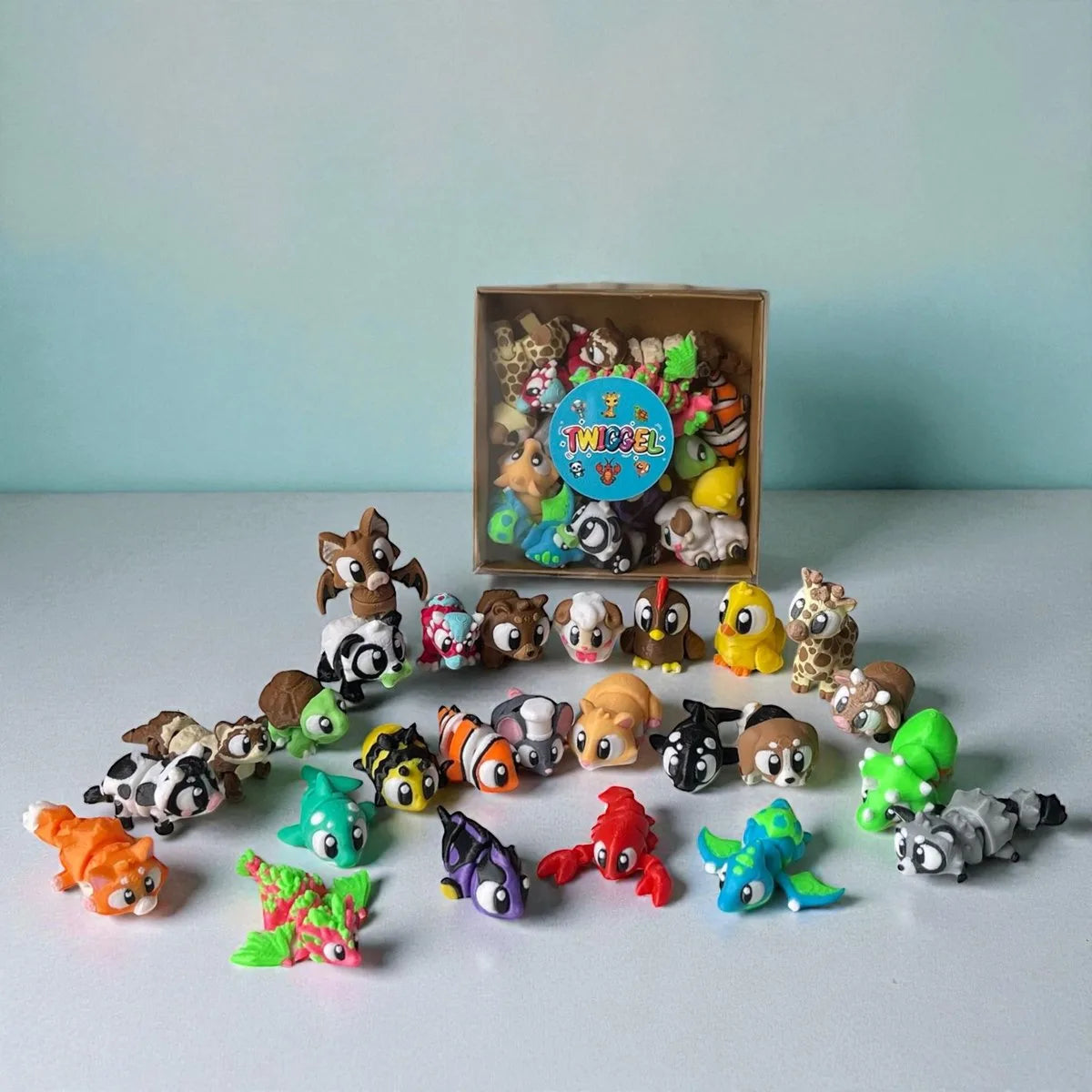 Twiggel Mini Dieren Figurenset – 15 Beweegbare 3D-Geprinte Collectible Pocket Friends – Verrassingspakket van Duurzaam PLA – Speelse Fidget Figuren voor Jong en Oud- Ideaal Cadeau