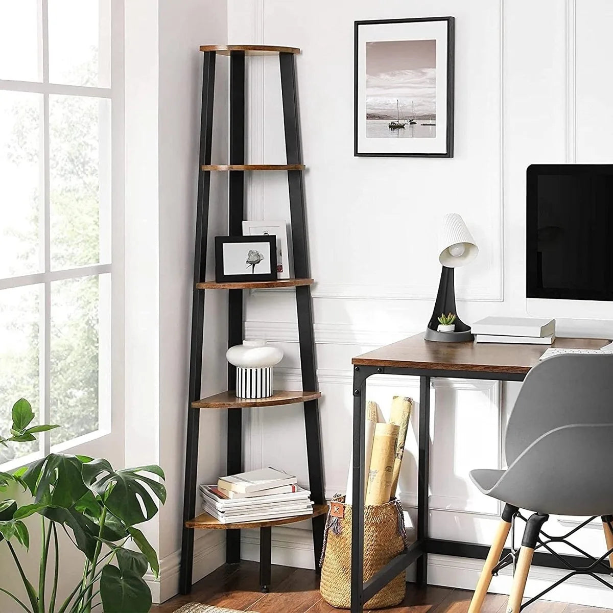 Vasagle Boekenkast - Vintage Kast - Boekenkasten Voor Woonkamer Of Kantoor