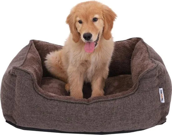 Wasbare Hondenmand – Afneembare en Machinewasbare Hoes – Comfortabel Hondenkussen – 75 x 22 x 58 cm – Bruin – PGW10CC